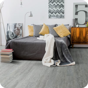 Hallmark, Times Square, Broadway Duomo Stone Waterproof Flooring in a bedroom setting