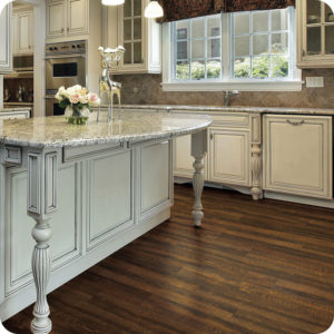 Fusion e-MAX waterproof floor shown in a kitchen