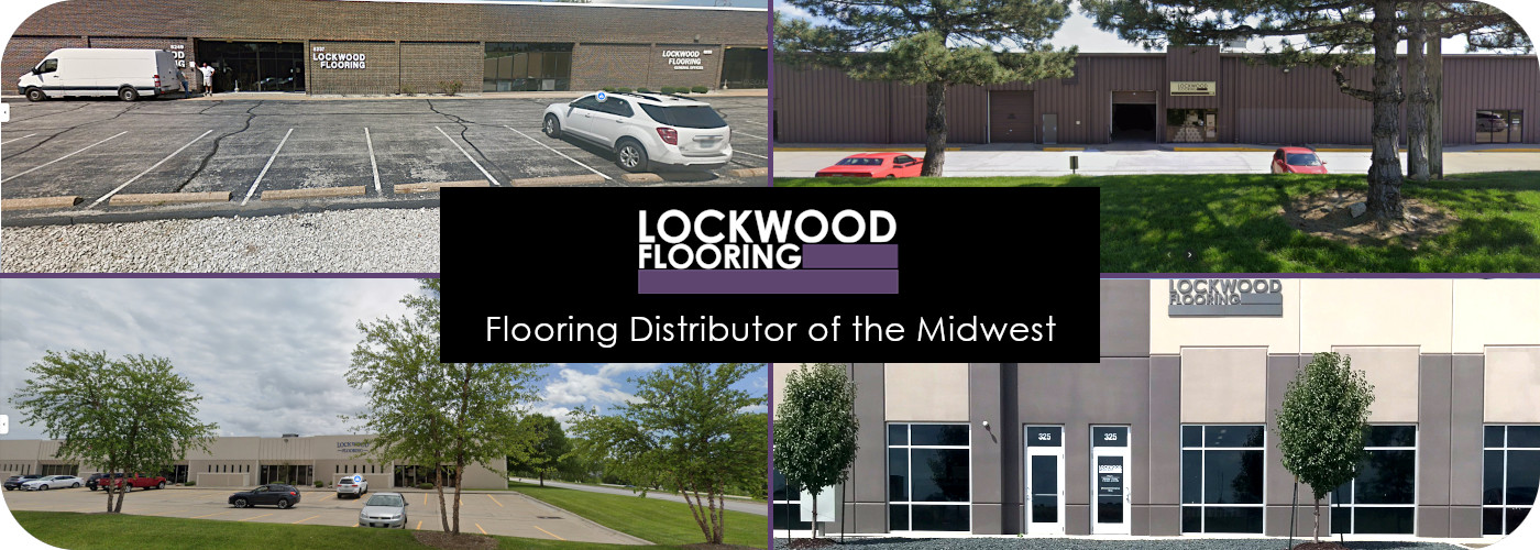 Lockwood Flooring logo with 4 images showing the store fronts